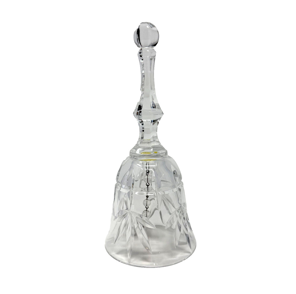 Vintage Elegant Crystal Clear Cut Glass Bell Hand Crafted 6.5" Great Condition